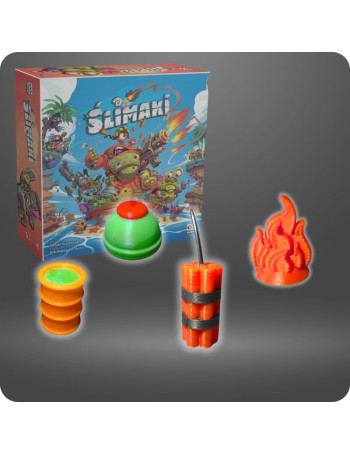 Plastikowe znaczniki do gry Ślimaki - Dynamit mina beczka płomień